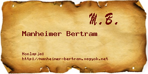 Manheimer Bertram névjegykártya